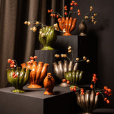 Gylian Green Tubes Shaped Ceramic Vaas L 33x 17.5x 30cm PTMD - Vaas - PTMD - livinglovely.nl