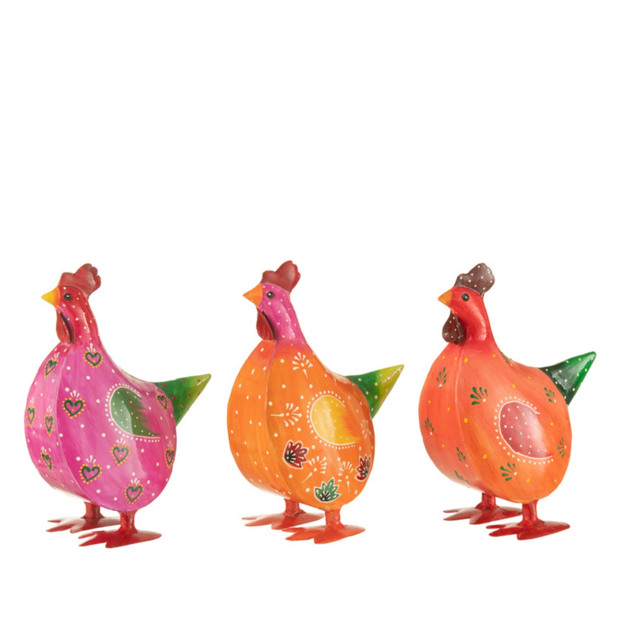 Haan Ijzer Mix Set Van 3 Small - Paas - J-Line - livinglovely.nl