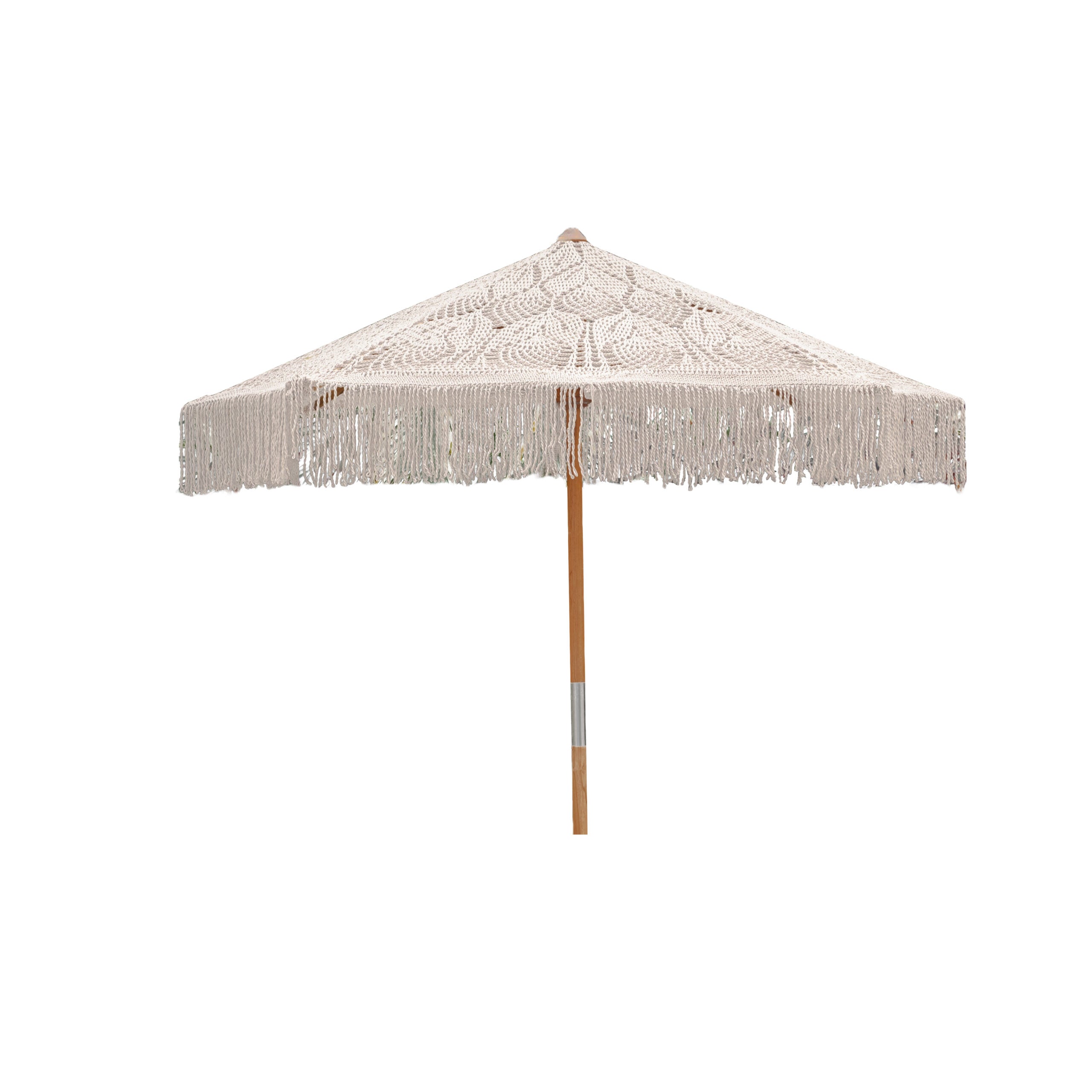 Handgeknoopte Parasol - Leafs - Crème 250cm - Handgeknoopte parasol - Todo Bien - livinglovely.nl