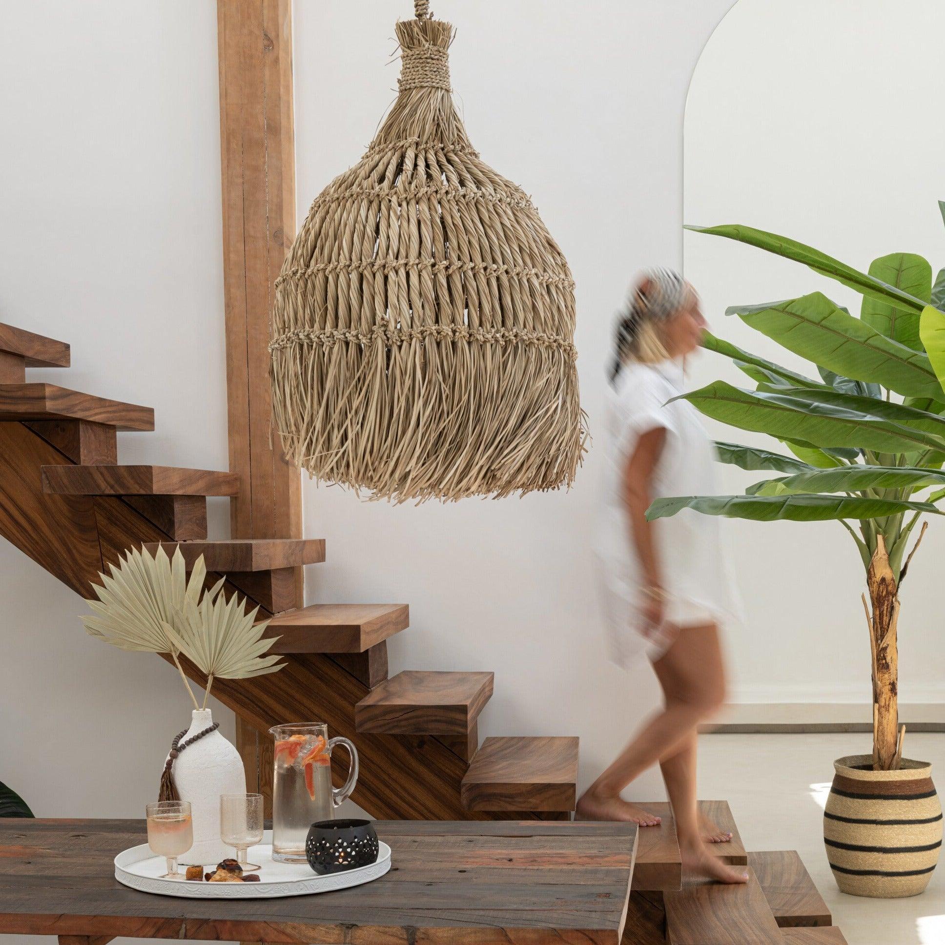 Hanglamp Twist Gras Naturel Large - Hanglamp - J-Line - livinglovely.nl