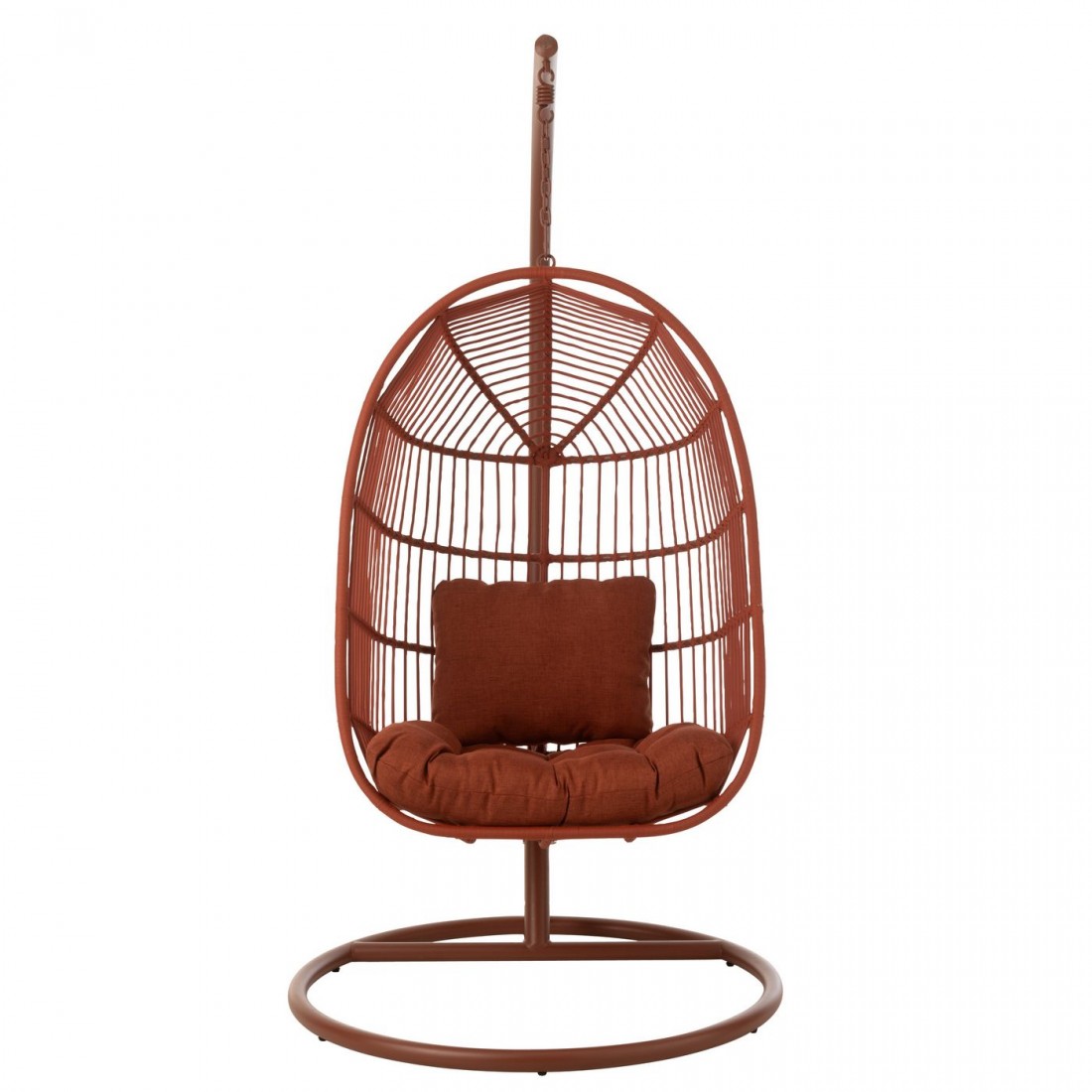 Hangstoel Egga Metaal/Koord Rood - Hangstoel - J-Line - livinglovely.nl