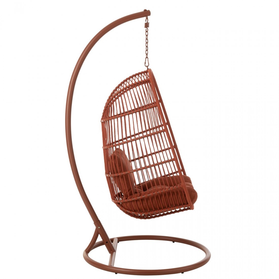 Hangstoel Egga Metaal/Koord Rood - Hangstoel - J-Line - livinglovely.nl