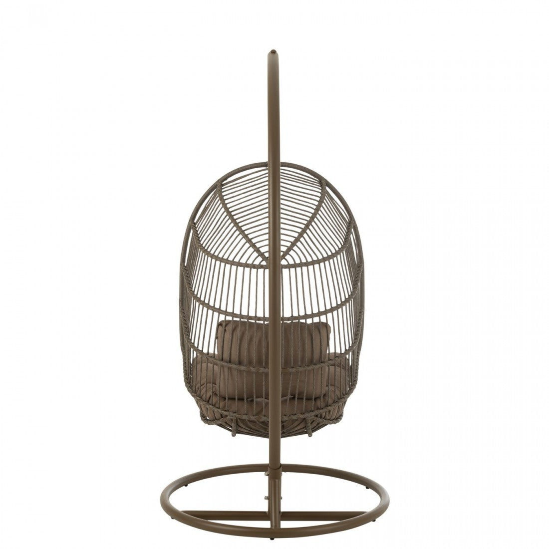 Hangstoel+Kussen Egga Metaal/Koord Bruin - Hangstoel - J-Line - livinglovely.nl