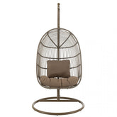 Hangstoel+Kussen Egga Metaal/Koord Bruin - Hangstoel - J-Line - livinglovely.nl