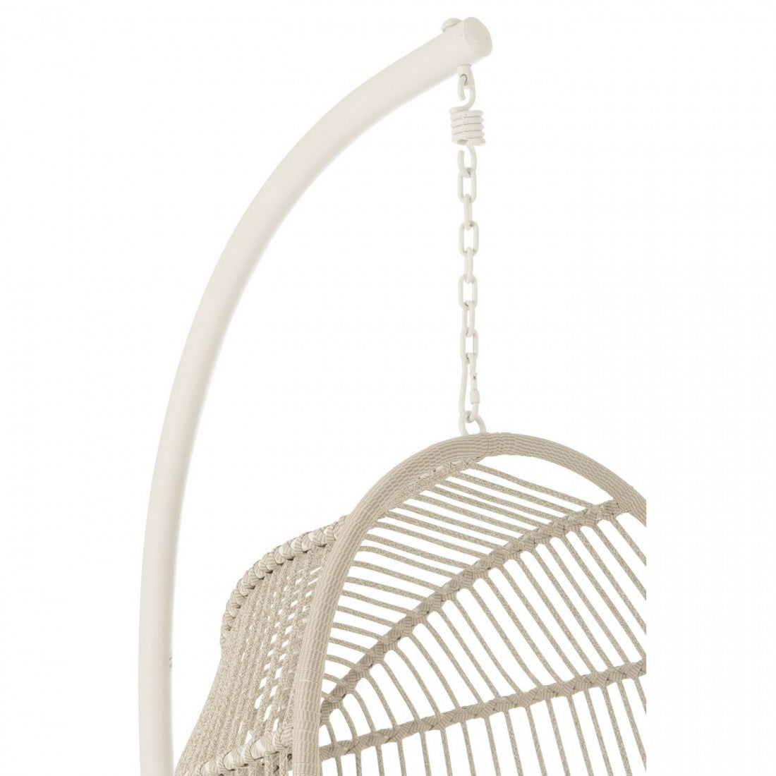 Hangstoel+Kussen Egga Metaal/Koord Grijs - Hangstoel - J-Line - livinglovely.nl