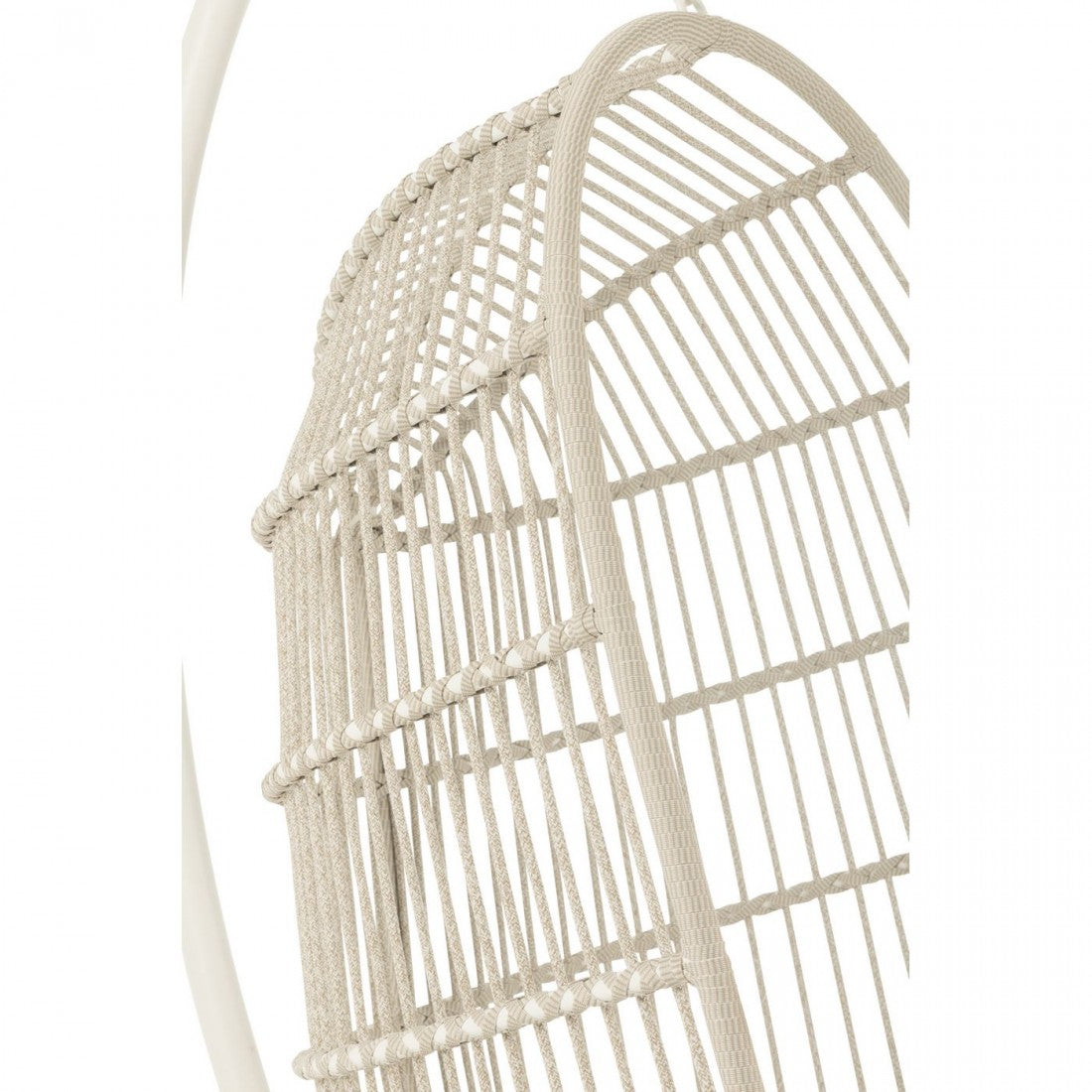 Hangstoel+Kussen Egga Metaal/Koord Grijs - Hangstoel - J-Line - livinglovely.nl