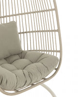 Hangstoel+Kussen Egga Metaal/Koord Grijs - Hangstoel - J-Line - livinglovely.nl