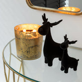 Hert Velours Resin Zwart Set van 3 - Kerstdecoratie - J-Line - livinglovely.nl