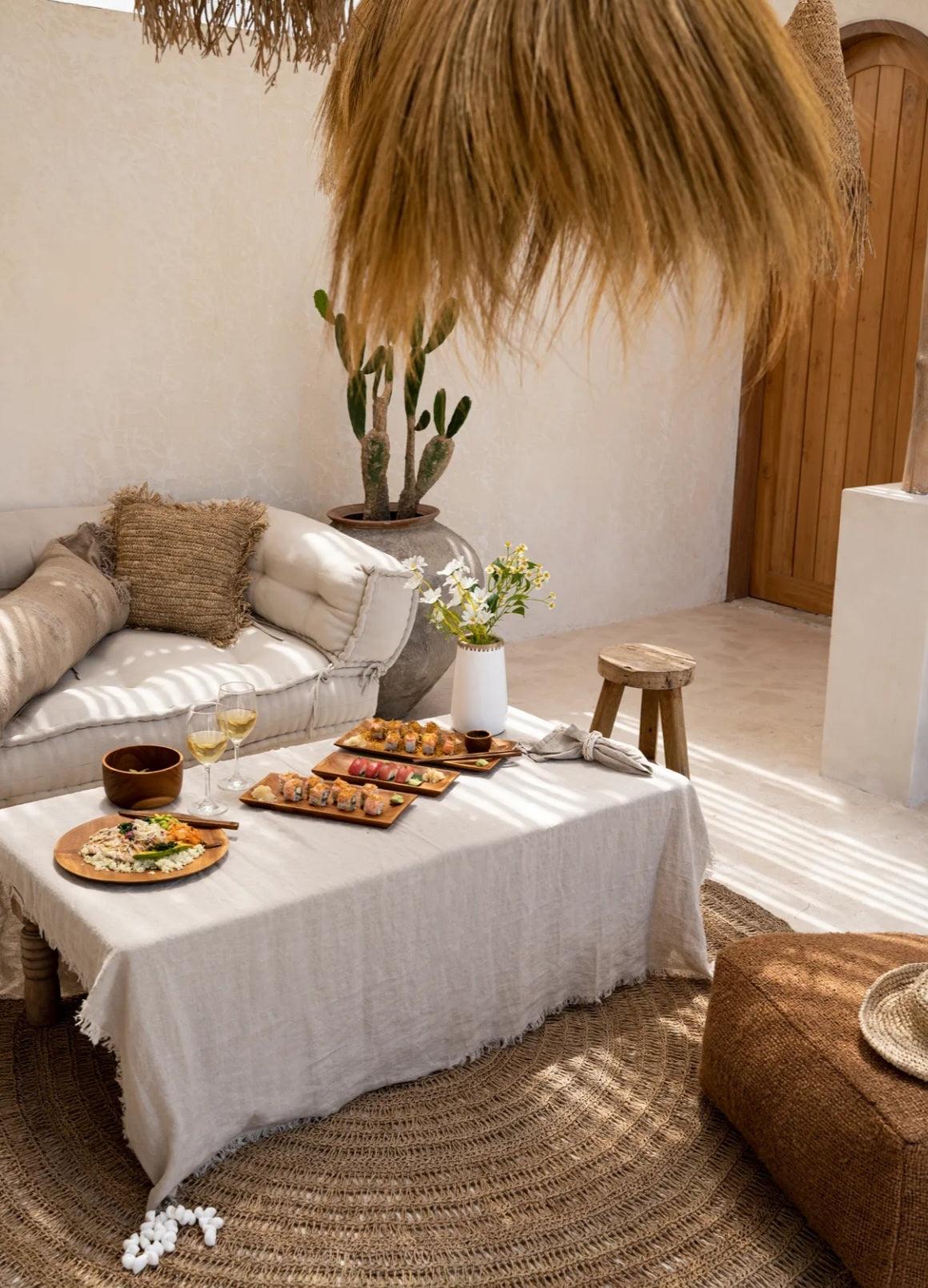 Het Linnen Tafelkleed - Beige - 180x300 - Tafelkleed - Bazar Bizar - livinglovely.nl