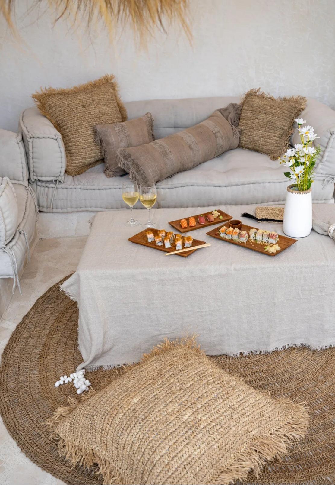 Het Linnen Tafelkleed - Beige - 180x300 - Tafelkleed - Bazar Bizar - livinglovely.nl