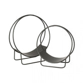 Houder Brandhout Mark Metaal Zwart Large - Openhaard accessoire - J-Line - livinglovely.nl