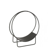 Houder Brandhout Mark Metaal Zwart Large - Openhaard accessoire - J-Line - livinglovely.nl