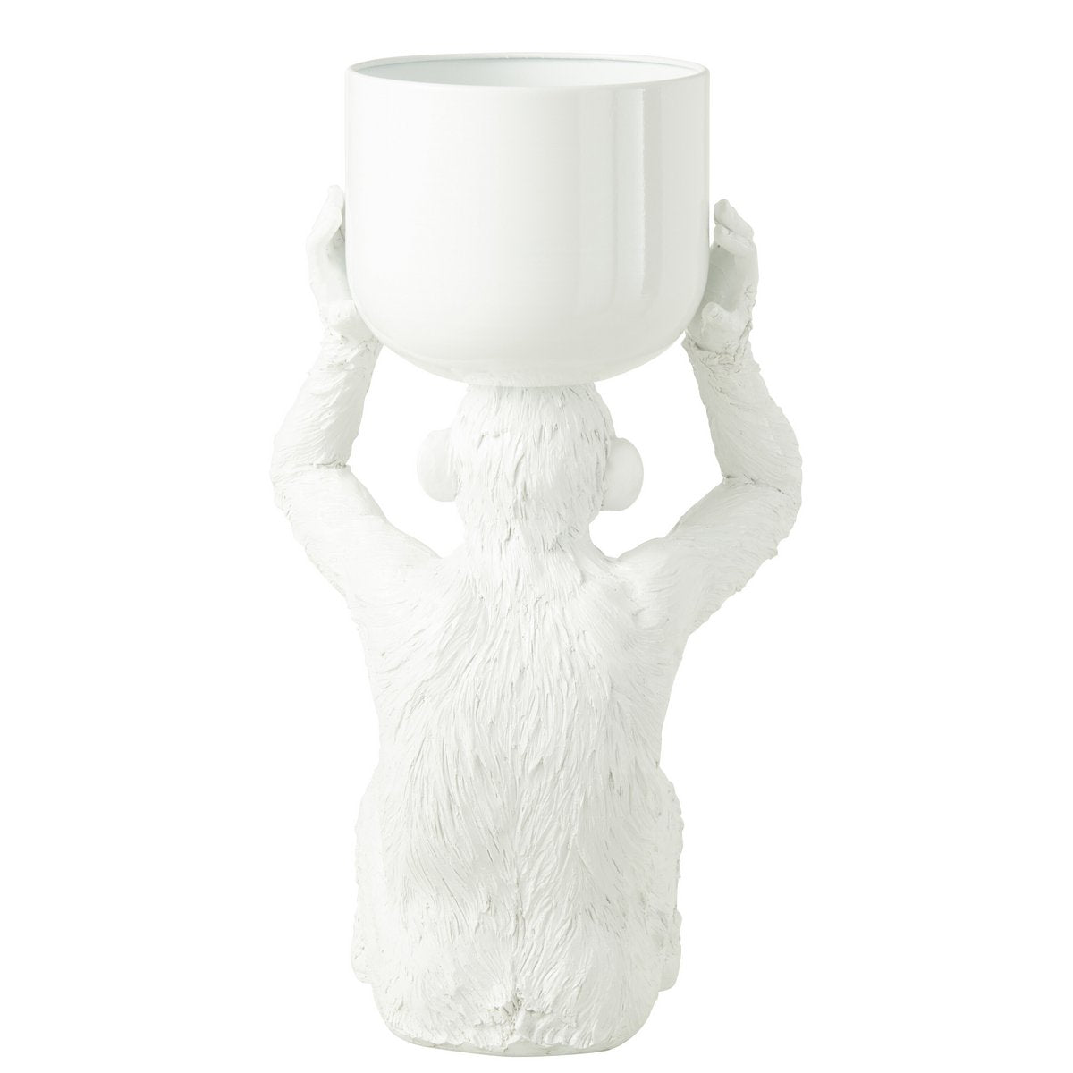 Ijsemmer Aap Polyresine Wit - Keukenaccessoire - J-Line - livinglovely.nl