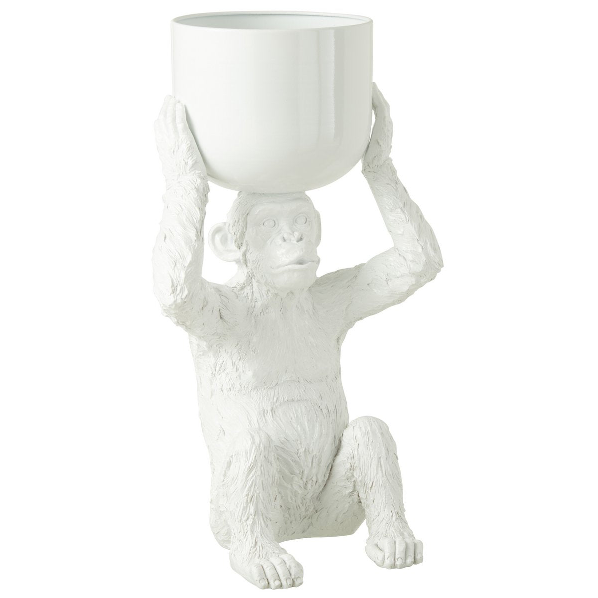 Ijsemmer Aap Polyresine Wit - Keukenaccessoire - J-Line - livinglovely.nl