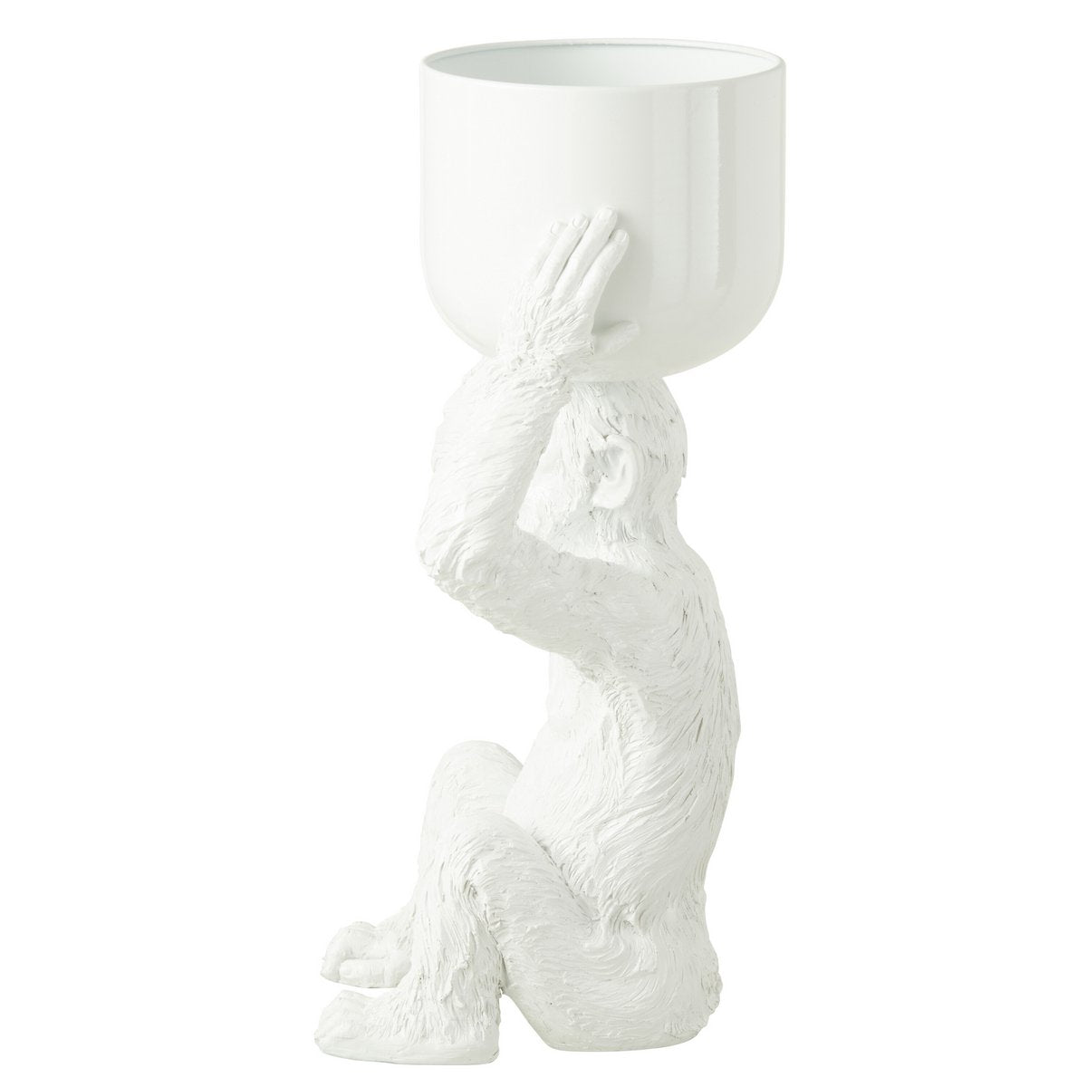 Ijsemmer Aap Polyresine Wit - Keukenaccessoire - J-Line - livinglovely.nl