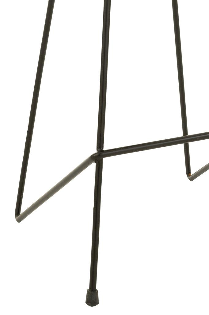 J-Line Barstoel Teakhout Ijzer Zwart - Barkruk - J-Line - livinglovely.nl