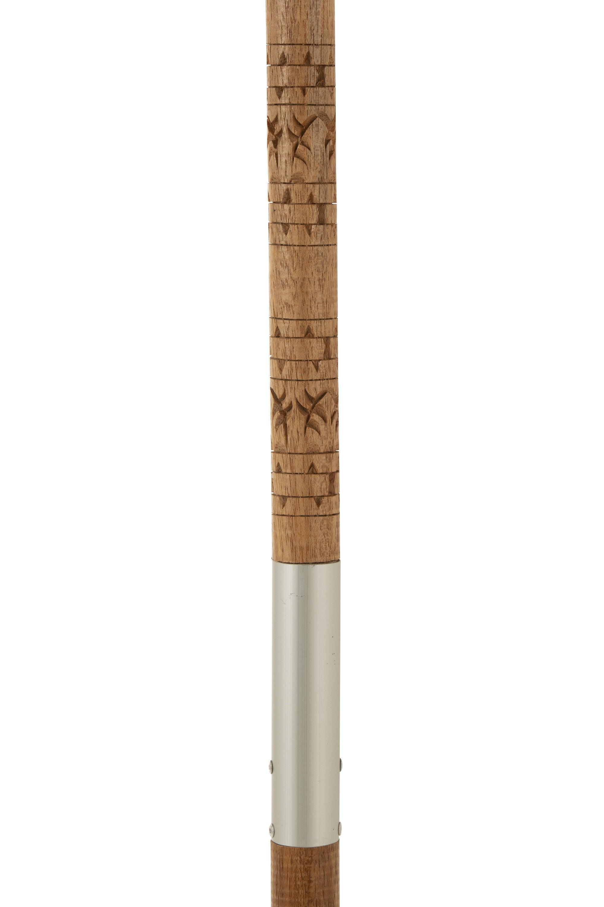 J-Line - Parasol Kwast Katoen Hout Zwart - 140cm - Parasol - J-Line - livinglovely.nl