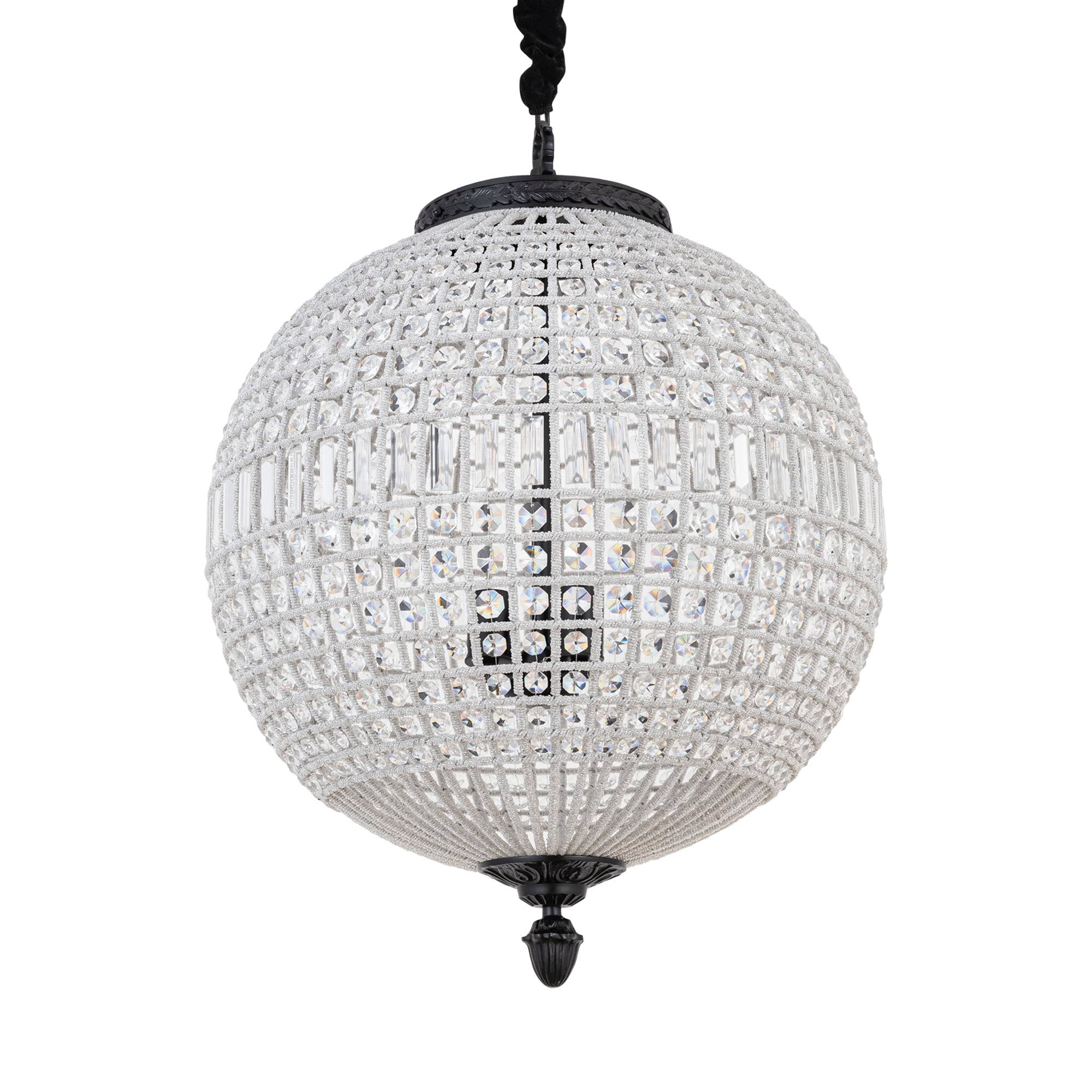 Jaris Crystal Hanging Ball Chandelier Lamp L 	65x65x85cm PTMD - Hanglamp - PTMD - livinglovely.nl