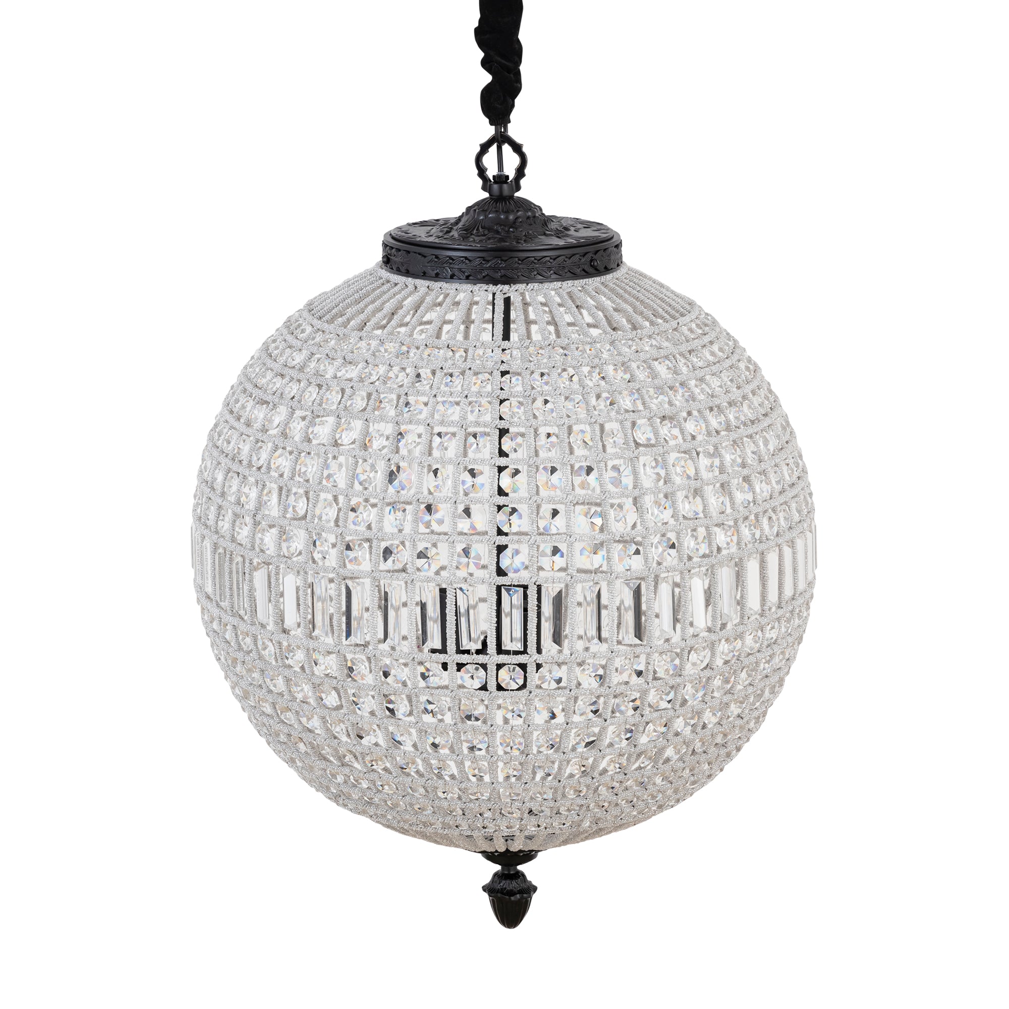 Jaris Crystal Hanging Ball Chandelier Lamp L 	65x65x85cm PTMD - Hanglamp - PTMD - livinglovely.nl