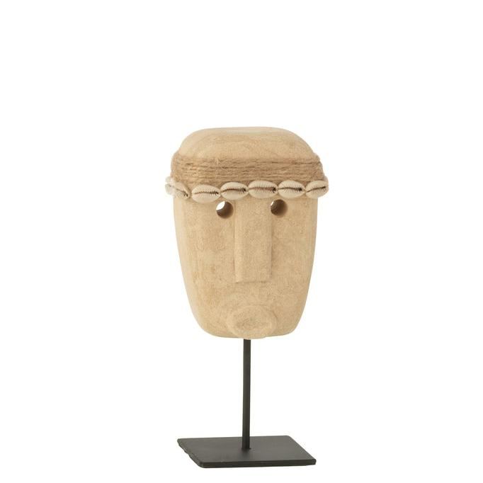 Julien Beeldje Stone & Shells Natural Small - Ornament - J-Line - livinglovely.nl