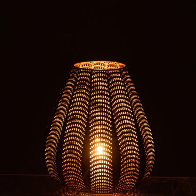 Kaarshouder Gala Ijzer Goud Large - Windlicht - J-Line - livinglovely.nl