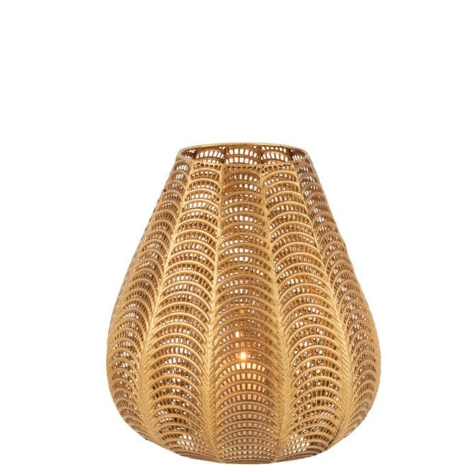 Kaarshouder Gala Ijzer Goud Large - Windlicht - J-Line - livinglovely.nl