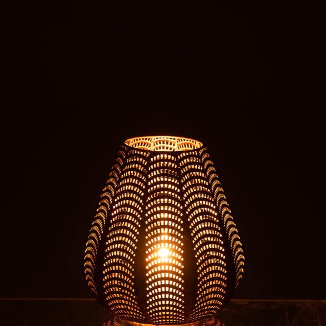 Kaarshouder Gala Ijzer Goud Small - Windlicht - J-Line - livinglovely.nl