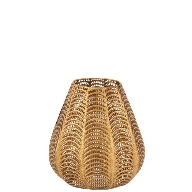 Kaarshouder Gala Ijzer Goud Small - Windlicht - J-Line - livinglovely.nl