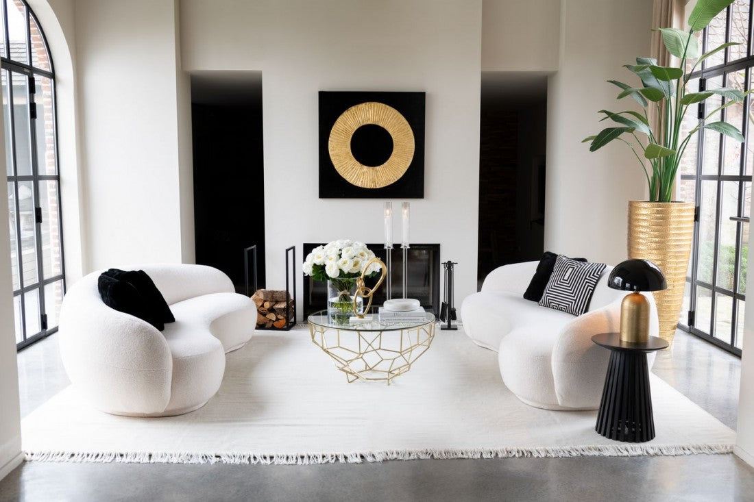 Kaarshouder Moira Glas Transparant Medium - Kandelaar - J-Line - livinglovely.nl