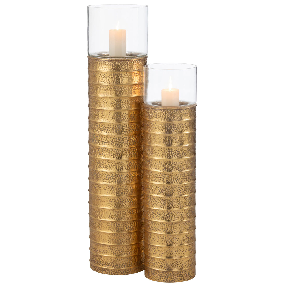 Kerzenhalter Säule Metall/Glas Gold Large J-Line