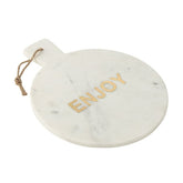 Kaasplank Rond Enjoy Marmer Wit - Serveerplank - J-Line - livinglovely.nl