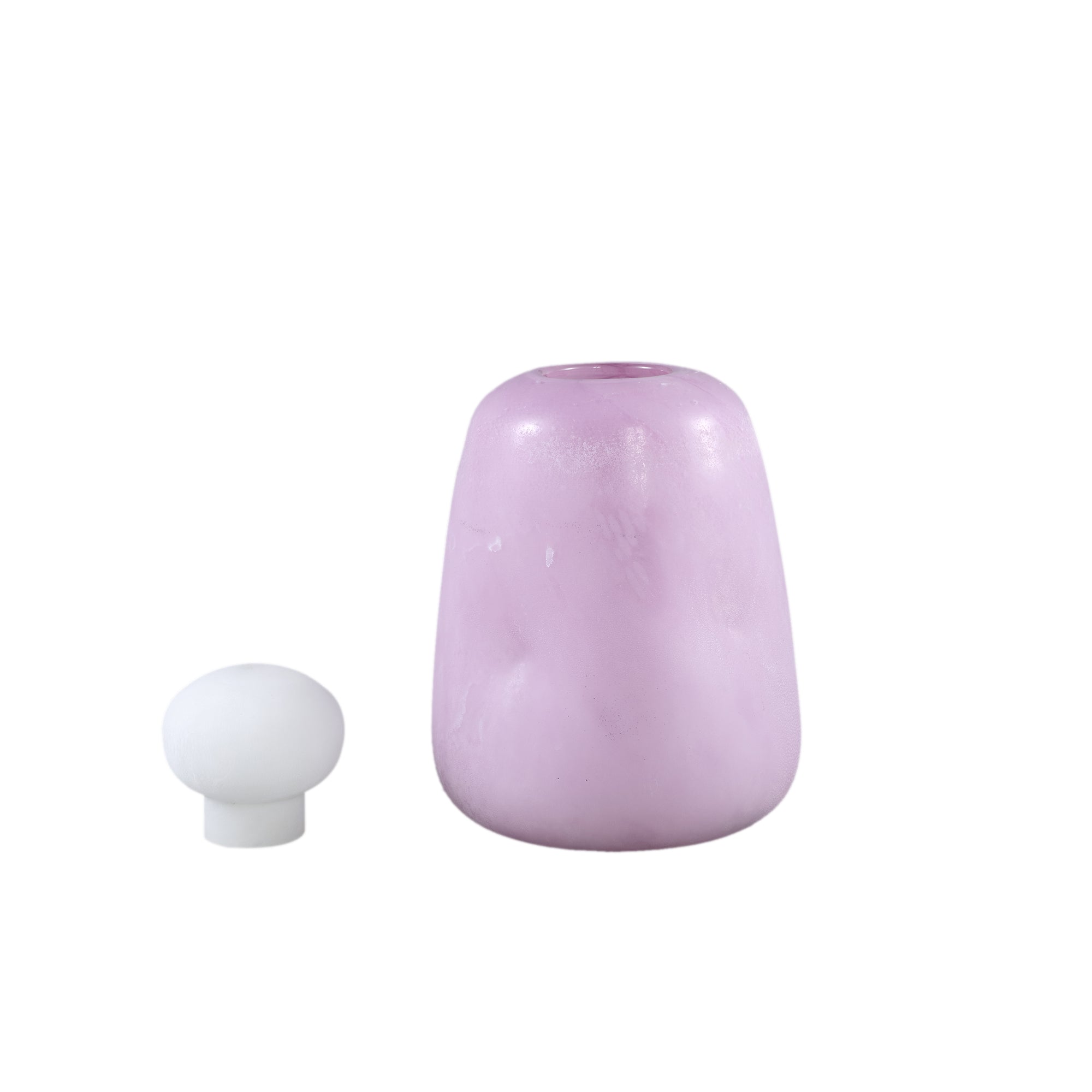 Karlie Purple Matte Glass Bulb Vase White Top PTMD - Vaas - PTMD - livinglovely.nl