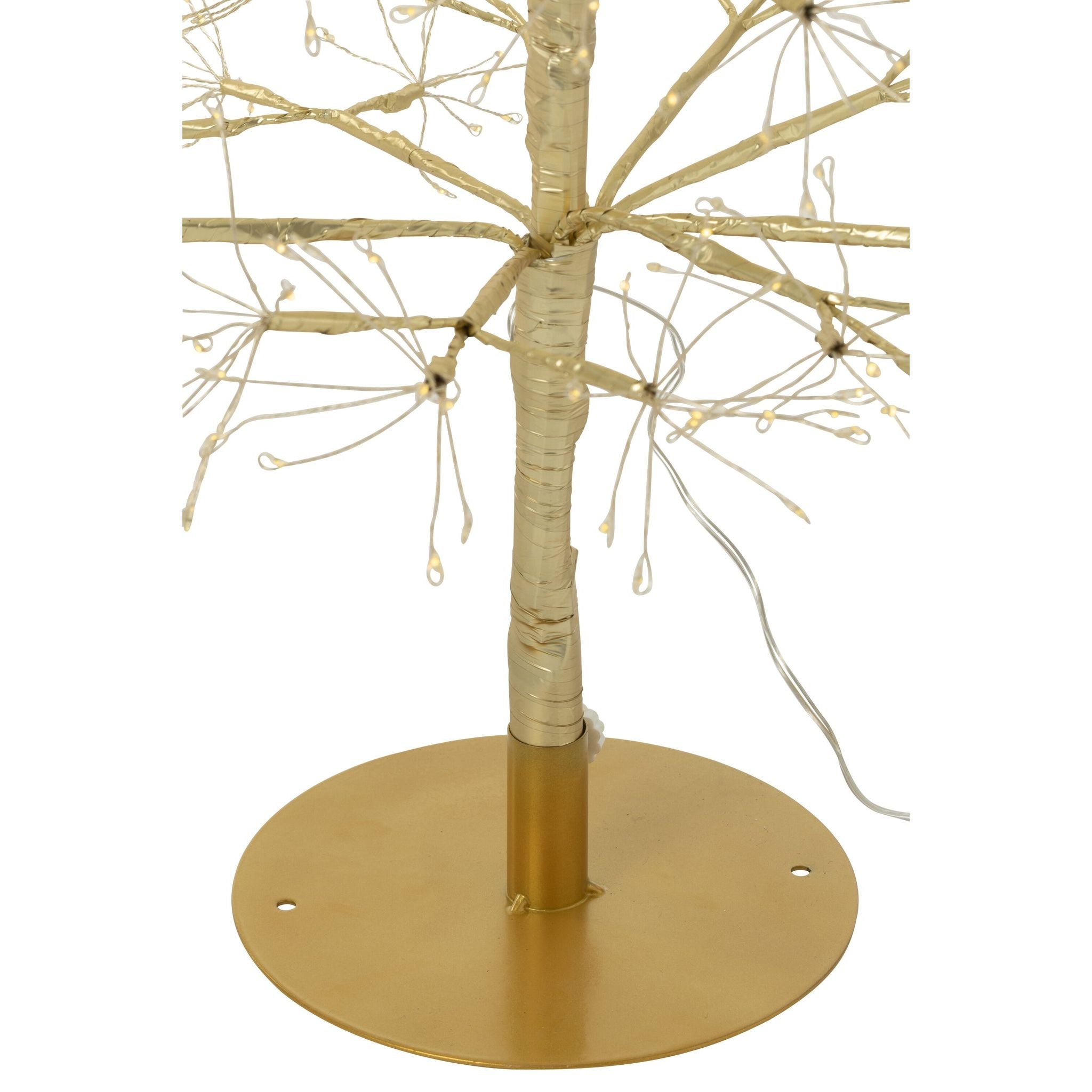 Kerstboom Led Warm Witte Lichten Ijzer Goudkleurig Medium H120cm van J-Line, detail van de takken en afwerking