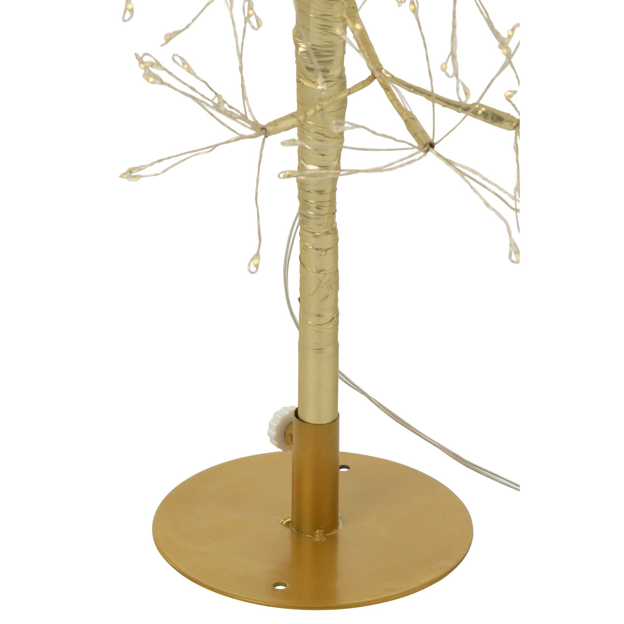 Kerstboom Led Warm Witte Lichten Ijzer Goudkleurig Small H80cm van J-Line, detail van de takken en afwerking