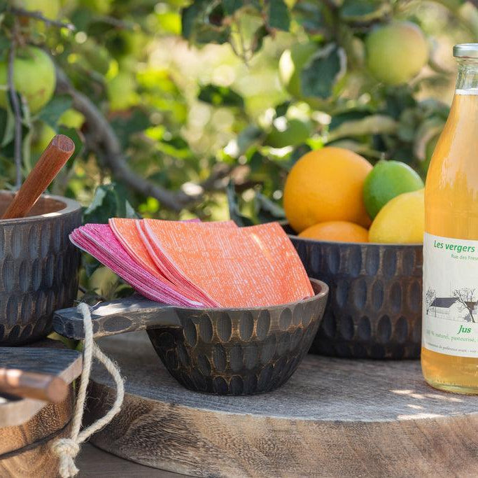 Kom Mango Hout Bruin/Zwart Large - Kom - J-Line - livinglovely.nl