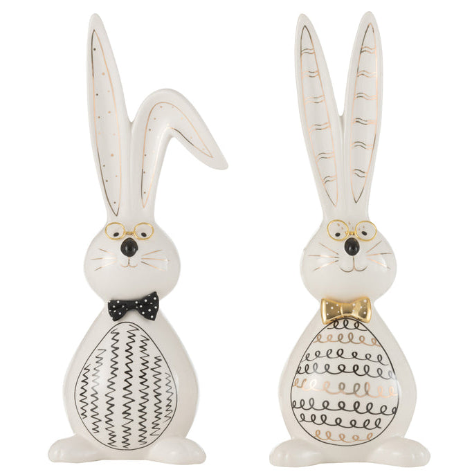 Konijn Robert Ker Mix Large Set van 2 - Paas - J-Line - livinglovely.nl