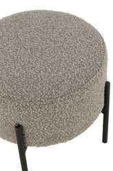Kruk Boucle Multiplex/Polyester Grijs/Zwart - Kruk - J-Line - livinglovely.nl