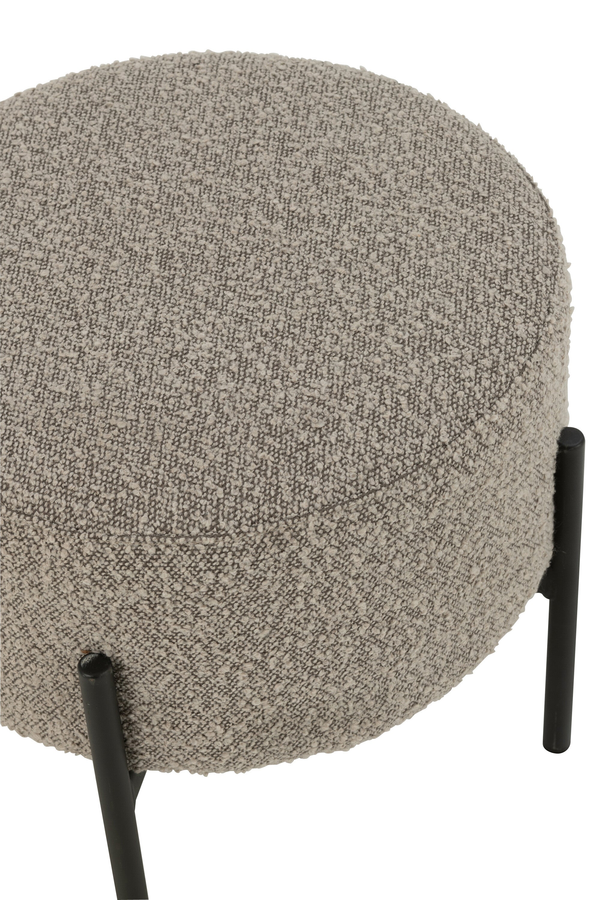 Kruk Boucle Multiplex/Polyester Grijs/Zwart - Kruk - J-Line - livinglovely.nl