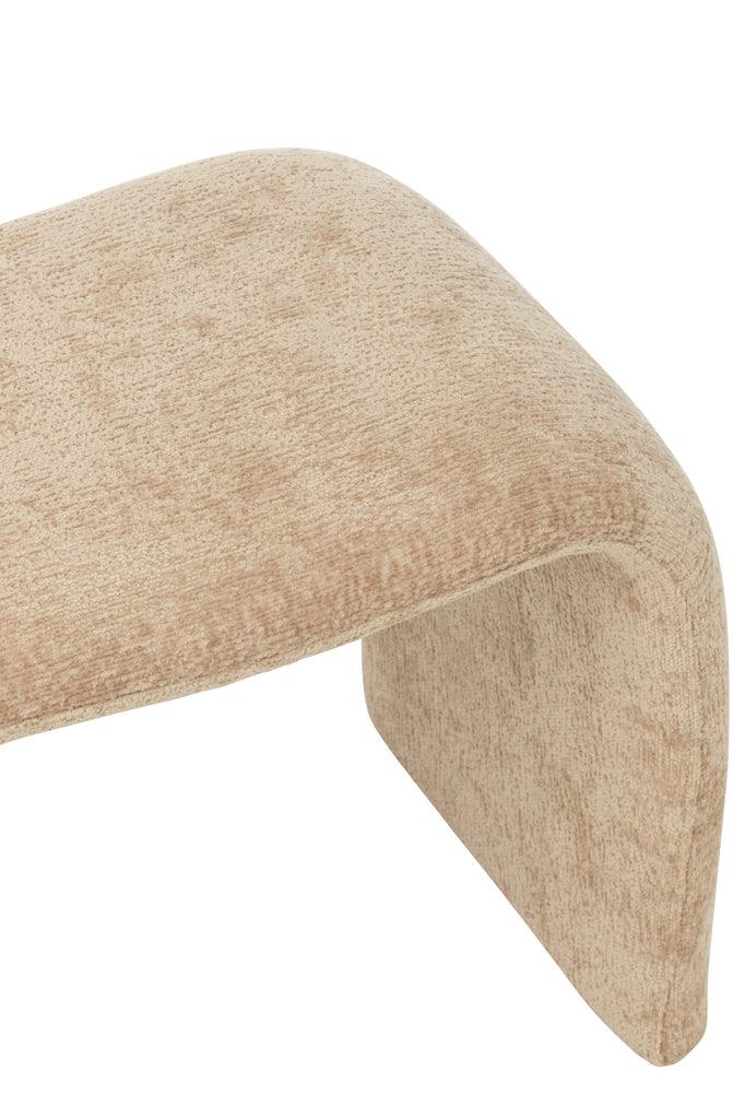 Kruk N Shape Textiel Beige - Kruk - J-Line - livinglovely.nl