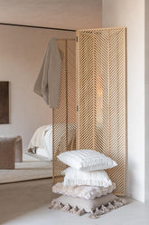 Kruk N Shape Textiel Beige - Kruk - J-Line - livinglovely.nl
