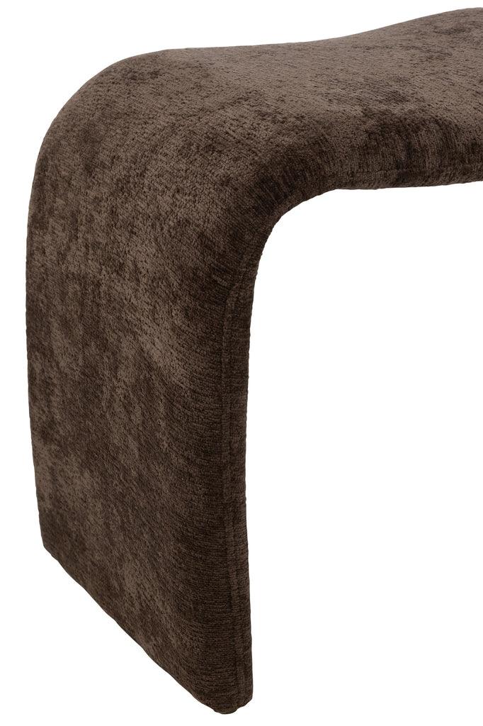 Kruk N Shape Textiel Donkerbruin - Kruk - J-Line - livinglovely.nl