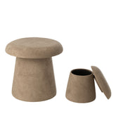 Kruk Paddenstoel Beige Set van 2 - Kruk - J-Line - livinglovely.nl