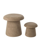 Kruk Paddenstoel Beige Set van 2 - Kruk - J-Line - livinglovely.nl