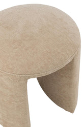 Kruk Rond Textiel Beige - Kruk - J-Line - livinglovely.nl