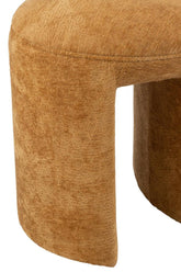 Kruk Rond Textiel Oker - Kruk - J-Line - livinglovely.nl