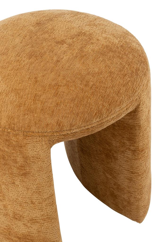 Kruk Rond Textiel Oker - Kruk - J-Line - livinglovely.nl