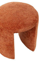 Kruk Rond Textiel Oranje Roest - Kruk - J-Line - livinglovely.nl