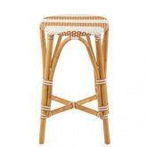 Kruk Rotan Beige/Wit Large - Barkruk - J-Line - livinglovely.nl