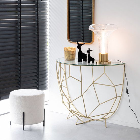 Kruk Schaap Stof/Schuim Wit - Kruk - J-Line - livinglovely.nl