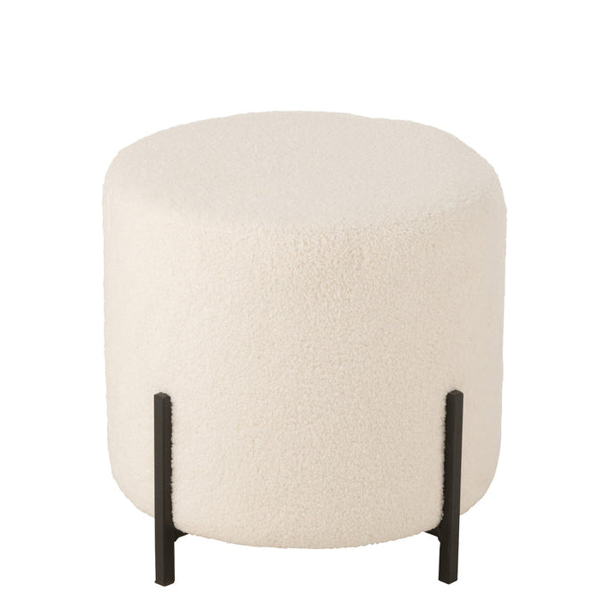 Kruk Schaap Stof/Schuim Wit - Kruk - J-Line - livinglovely.nl